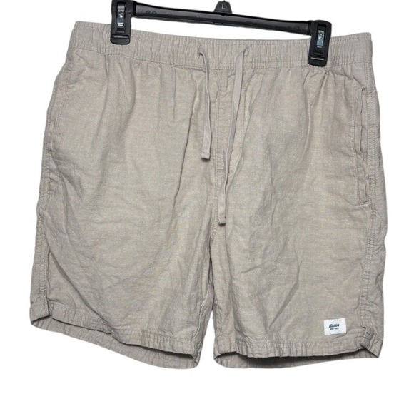 Katin Men's Isaiah Local Short Cotton/Linen Blend Size Large 7" Beige Drawstring - Picture 1 of 5
